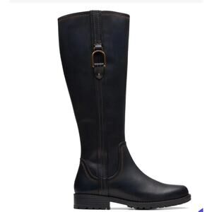 Clarks Aspra Hi Women’s Black Leather Size 8.5 M NWT